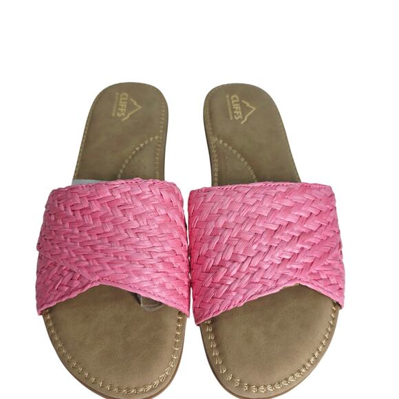 Cliffs By White Mountain Flawless Pink Woven Slip On Women's Flat Sandals 11m - Picture 1 of 12